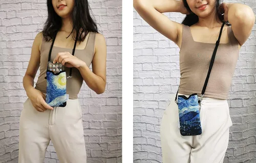 Miniatura 2 de Tainada Funda Estuche Bolsa de Neopreno para Teléfono para Hombres y Mujeres con Correa Cruzada/Cordón para el Cuello para iPhone 17/16/15 Pro Max