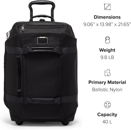 Miniatura 7 de TUMI - Mochila de viaje Alpha Bravo International con 2 ruedas - Bolsa de viaje compacta ajustable - 21.8" X 14.0" X 9.0", Negro -, Talla única