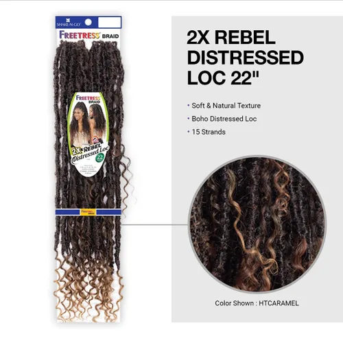 Miniatura 6 de FreeTress - Trenzas de ganchillo 2X Rebel Distressed Loc de 22 pulgadas (27)