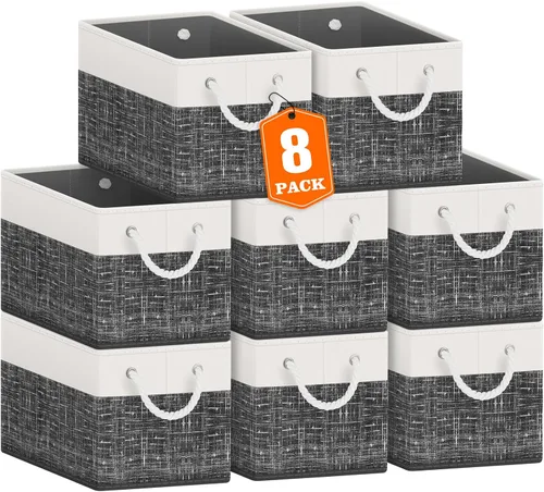 Miniatura 26 de Fab totes Contenedores de almacenamiento [2 unidades], cestas de almacenamiento plegables para organizar juguetes, libros, estantes, armario, caja