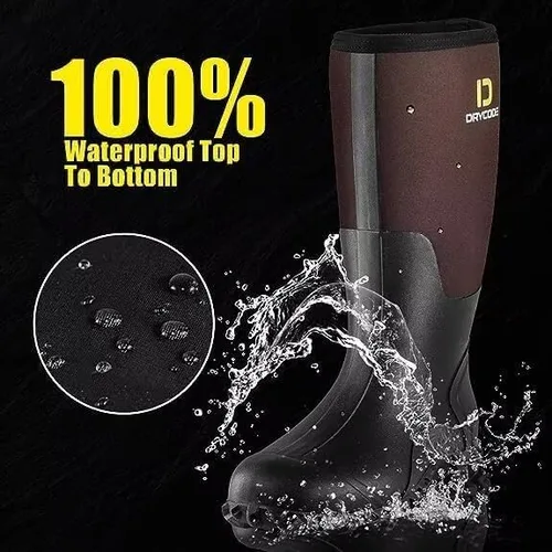 Miniatura 2 de DRYCODE Botas de goma para hombre para todas las estaciones, botas de lluvia impermeables con vástago de acero, de neopreno de 0.197in