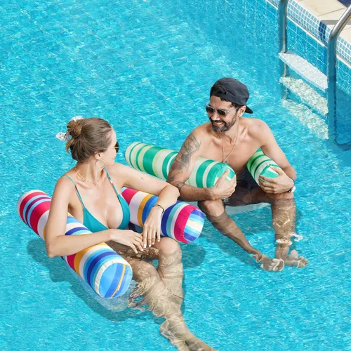 Miniatura 2 de FindUWill Paquete de 2 flotadores de tela para piscina de agua, XL, hamacas inflables multiusos para agua (silla, silla de descanso, hamaca, (01)