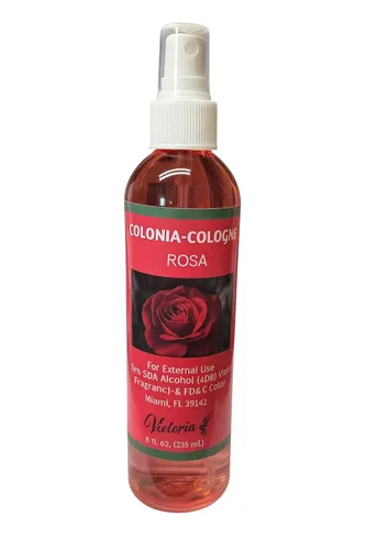 Rose Cologne 8 fl oz – Fragancia floral de rosa para mujeres y hombres – Spray corporal refrescante para uso diario, limpieza y rituales