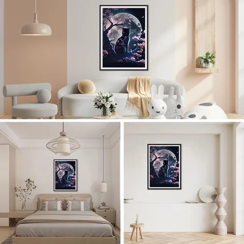 Miniatura 3 de SENQAO Kits de pintura artística de diamantes de gato para adultos, pintura de puntos de diamante de taladro completo para principiantes, pintura