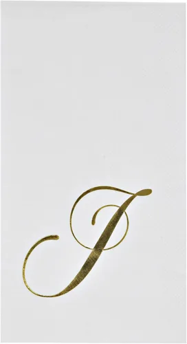 Miniatura 13 de Gift Boutique 100 Servilletas Doradas con Monograma para Invitados Letra B Paquete de Papel Desechable Elegante de Lámina Dorada Metálica Servilleta