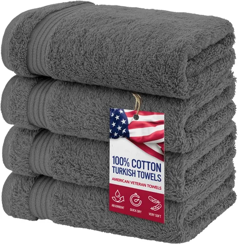 Miniatura 50 de Toalla American Veteran, Juego de Toallas de Mano para Baño de 4, 100% Conjunto de Toallas de Mano Turcas de Algodón, Toallas de Mano Suave