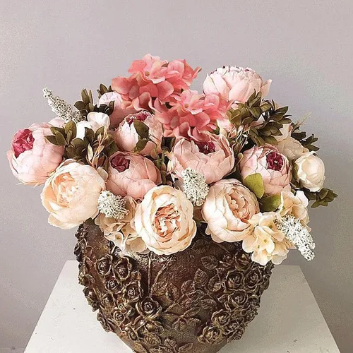 Miniatura 60 de FACINOC Ramos de Rosas Artificiales Naranjas, Juego de Caja de Flores Artificiales con Tallos para DIY, Bodas, Despedidas de Soltera, Decoraciones