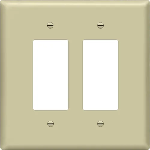 Miniatura 18 de ENERLITES - Cubierta decorativa de interruptor doble, placa de pared de dos salidas, 2 bandas de gran tamaño, 5.50 x 5.50 pulgadas, termoplástico