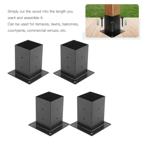 Miniatura 5 de Soporte de pérgola de acero con revestimiento inoxidable, estructura resistente y fácil montaje para carpintería al aire libre (8 piezas)