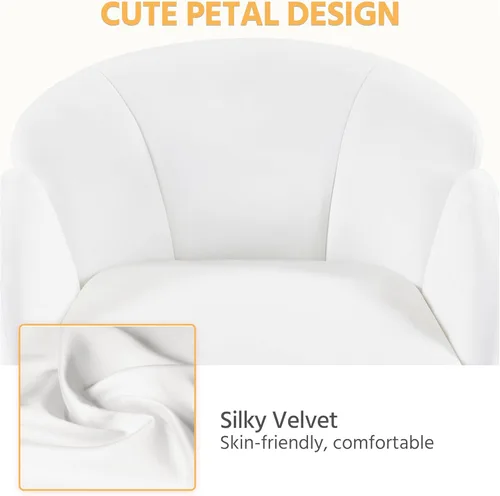 Miniatura 7 de Yaheetech Silla Linda de Escritorio para Hogar y Oficina, Silla Ajustable Moderna Tapizada Giratoria con Respaldo y Brazos para Trabajo, Estudio