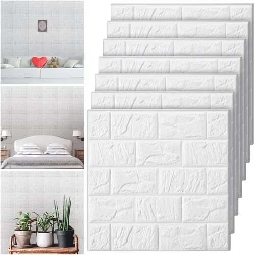 Miniatura 11 de Tinlade 30 piezas 28.81 pies cuadrados Paneles de pared 3D para despegar y pegar, papel tapiz de ladrillo de espuma autoadhesivo, paneles de pared