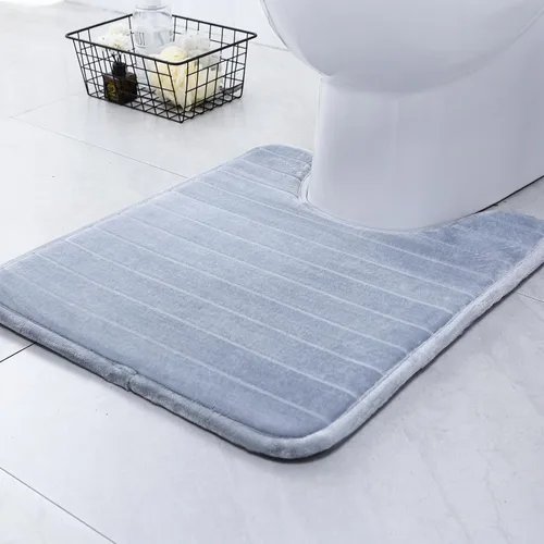 Miniatura 16 de SWEMSTAR Alfombra de baño de espuma viscoelástica con alfombra de inodoro, tapete de baño absorbente de agua para suelo de baño, antideslizante