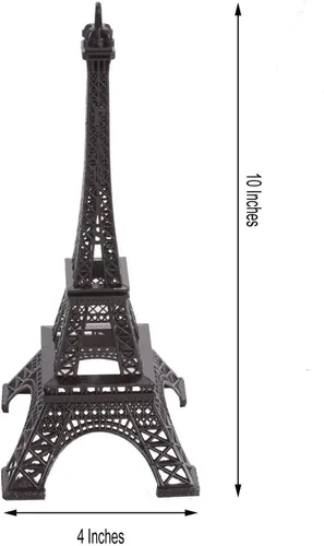 Miniatura 2 de BalsaCircle Centro de mesa de torre Eiffel de metal negro de 10 pulgadas para regalos de fiesta de boda, decoración de mesa, suministros para cenas