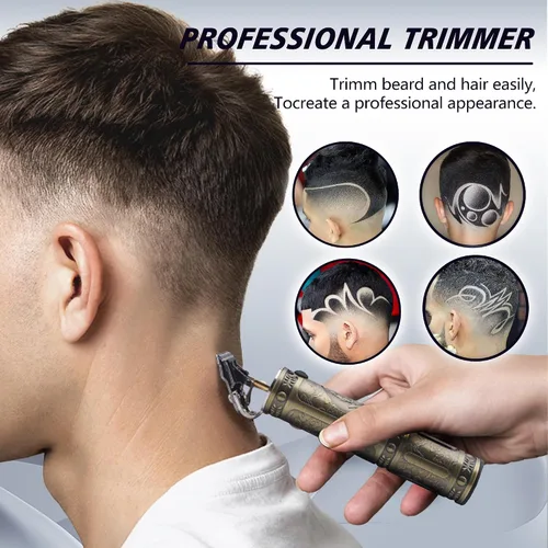 Miniatura 7 de VAGARY Cortapelos eléctrico profesional para hombres, recortadora de pelo de barba con cuchilla en T, cortadora de pelo eléctrica inalámbrica