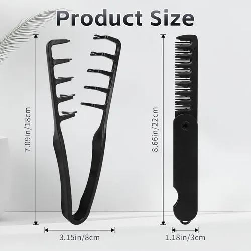 Miniatura 2 de Nowavibe - 2 peines texturizadores de volumen para hombres y mujeres, peinetas texturizadas voluminizadoras para raíces, peines mágicos de dientes