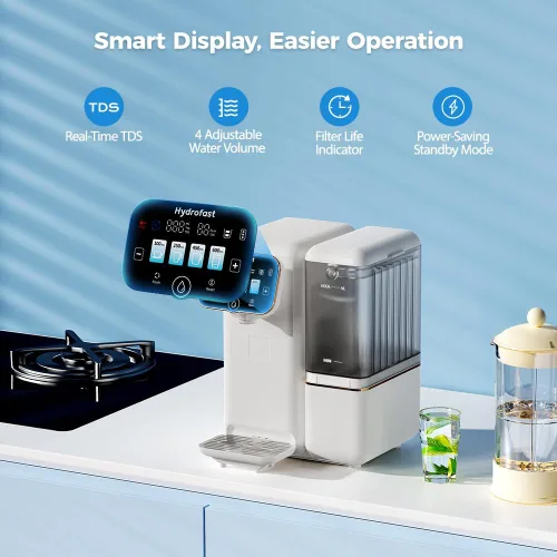 Miniatura 8 de Filtro de agua de ósmosis inversa para encimera, sistema de filtración de ósmosis inversa UV de 6 etapas con equilibrio de pH de remineralización