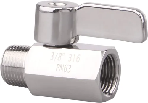 Miniatura 4 de DERNORD 3/8 pulgada inoxidable mini rosca macho SUS316 de la hembra x del NPT de la válvula de bola