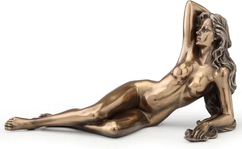Veronese Design 8 5/8 pulgadas desnuda femenina acostada escultura de la pose final frío del bronce de la resina del molde