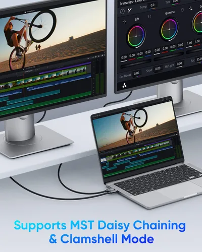 Miniatura 4 de SUNGUY Cable USB-C a DisplayPort de 5 pies, 8K a 60 Hz 4K a 240 Hz, USB C a DP 32.4 Gbps cable unidireccional Thunderbolt 4/3 para iPhone 17 16 15