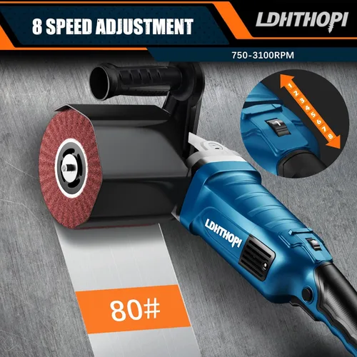 Miniatura 4 de LDHTHOPI Máquina de pulido y lustrado de 1800W, pulidor eléctrico de acero inoxidable de mano de 110V, 8 velocidades variables, 3100RPM para metal