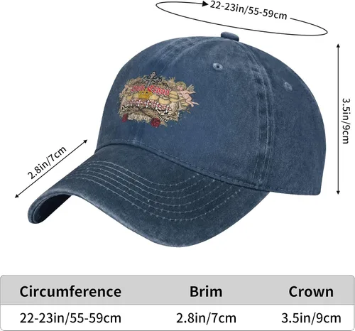 Miniatura 8 de Sombrero de vaquero de moda para hombre y mujer, ajustable para cuatro estaciones, gorra de béisbol del infierno con ángel, azul marino, Azul marino