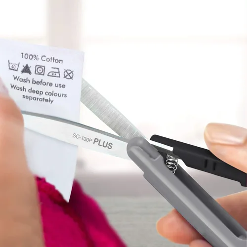Miniatura 4 de PLUS Tijeras estilo bolígrafo antiadherentes compactas TSA Twiggy con funda, carbón Gris antracita