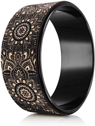 YOGA DESIGN LAB | THE YOGA WHEEL | Rueda de ejercicio ecológica impresa extra fuerte, acolchada, diseñada en Bali | Mejora tus posturas y estira más