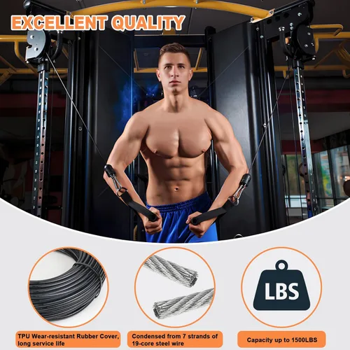 Miniatura 4 de SERTT Cable de repuesto para máquina de cable de polea, cable de polea para gimnasio casero DIY, longitud de cable de alambre de 32.8/65.6/98.4 pies