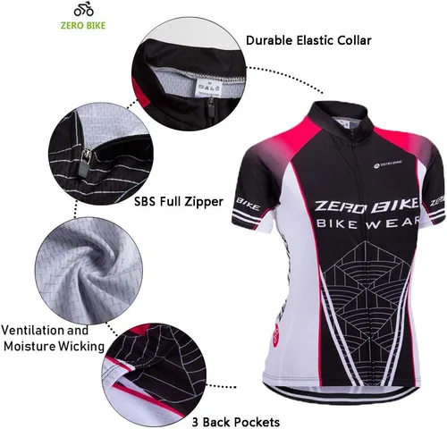 Miniatura 21 de Jersey de ciclismo para mujer, de manga corta, secado rápido, transpirable, para montaña.