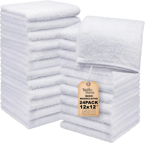 Miniatura 32 de Toallas de baño básicas medianas de 24 x 48 pulgadas, paquete de 6, color beige, suaves y absorbentes, toallas de algodón multiusos para baño, spa