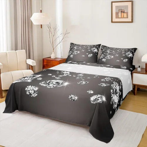 Miniatura 24 de Erosebridal Juego de ropa de cama para niños, sábanas kawaii con diseño de gato, tamaño individual, juego de cama de 3 piezas con 1 sábana bajera, 1