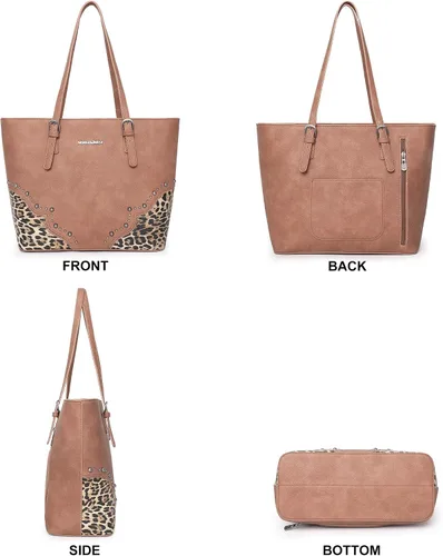 Miniatura 3 de Montana West Juego de bolso de 3 piezas con estampado de leopardo para mujer