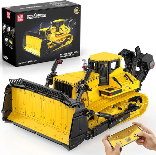 Miniatura 9 de Mould King - Juegos de construcción de excavadora RC, 13112 Kits de modelo de ingeniería con control remoto APP, conjuntos de vehículos