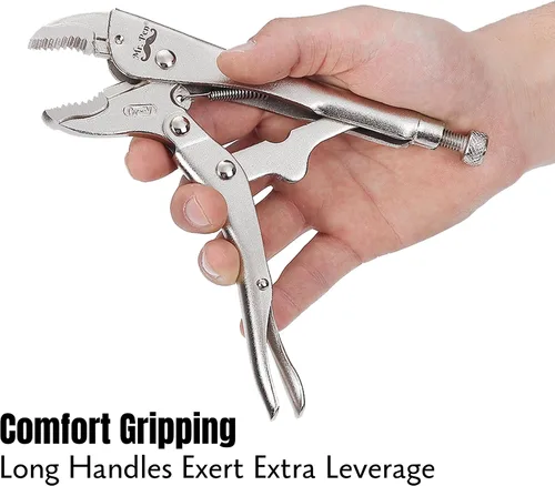 Miniatura 5 de Mr. Pen - Alicates de bloqueo, 7 pulgadas, mandíbula curvada Alloy Steel Locking Pliers with Wire Cutter, Locking Adjustable Wrench, Locking