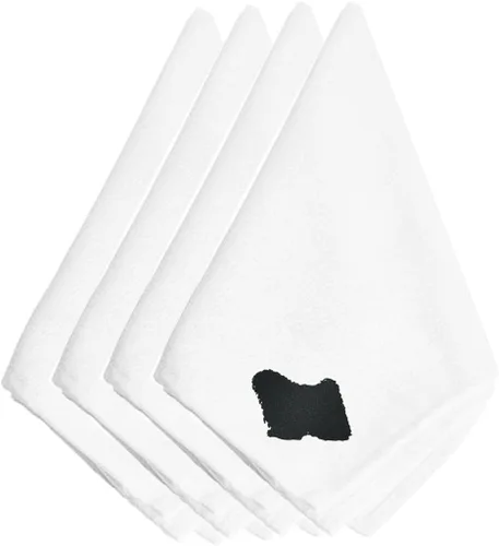 Miniatura 47 de Caroline's Treasures BB3448NPKE Affenpinscher - Juego de 4 servilletas bordadas, lavables, suaves, duraderas, servilletas de mesa para hotel