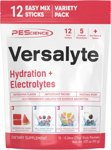 Miniatura 7 de PEScience Versalyte - Paquetes de hidratación de electrolitos, polvo de electrolitos sin azúcar con magnesio, taurina, antioxidantes