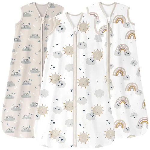 Miniatura 24 de Unnivoll - Saco de dormir para bebé de 18 a 24 meses, paquete de 3 unidades, 100 % de algodón, ligero, con un TOG de 0.5, manta portátil para bebé