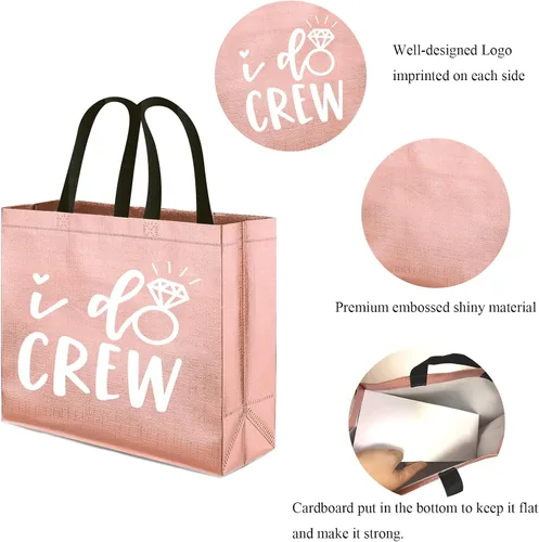 Miniatura 6 de CUTERUI GIFTED 1 bolsa de regalo no tejida de oro rosa para regalos de dama de honor, regalos de despedida de soltera