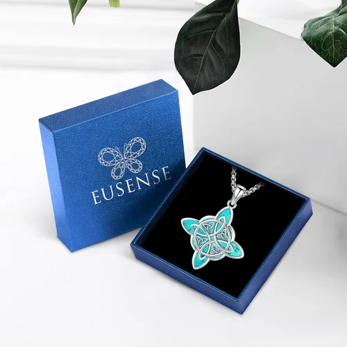 Miniatura 52 de Joyas de turquesa para mujeres y hombres de plata de ley 925 con colgante de urna para cenizas, collar con medallón de imagen, martillo de Thor