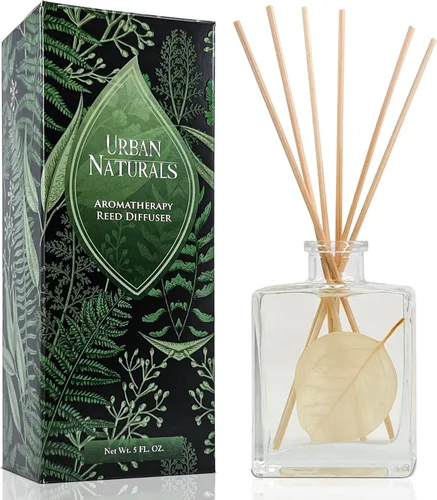 Miniatura 16 de Urban Naturals Balsam Forest - Juego de aceites difusores de varillas – Abeto Fraser, hoja perenne, pino, cedro leñoso y sándalo – Botella de vidrio