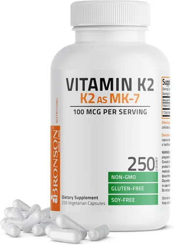 Miniatura 9 de Bronson Vitamina K2 como MK-7 Menaquinona 100 mcg sin OGM, 120 cápsulas
