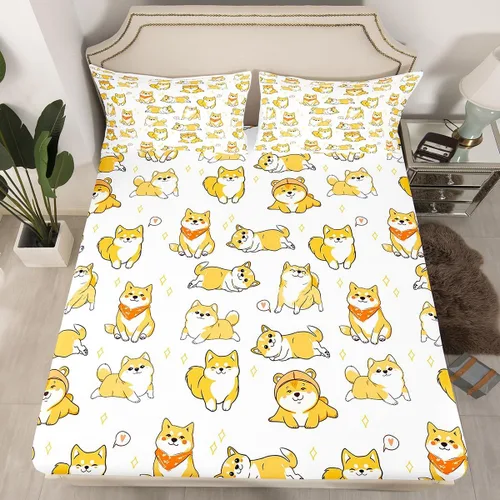Miniatura 25 de Erosebridal Sábana bajera ajustable con patrón de piedra azul con estampado de mármol azul, juego de ropa de cama líquida trippy para niños, niñas