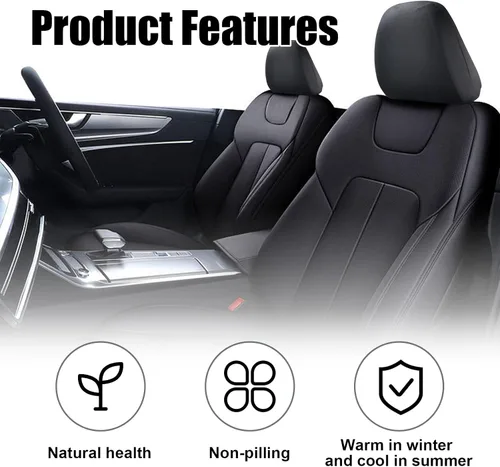 Miniatura 4 de Kewucn 2 fundas para reposacabezas de asiento de automóvil, diseño de tela protectora para decoración de reposacabezas de automóvil, protector suave