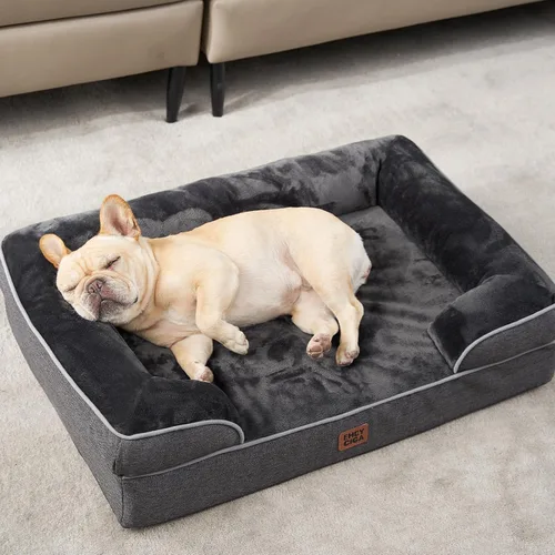 Miniatura 8 de EHEYCIGA - Cama ortopédica para perro grande, impermeable, de espuma viscoelástica y espuma tipo caja de huevos, bordes elevados, antideslizante