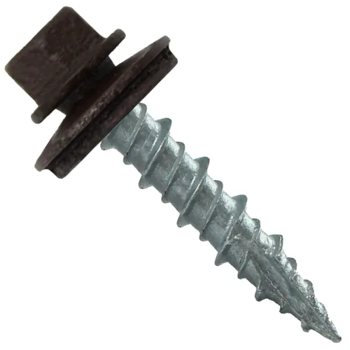 Miniatura 5 de Tornillos para techo de metal: (250) 10 x 1 sin pintura galvanizados con cabeza hexagonal para techo de chapa. Tornillos autoiniciados de metal