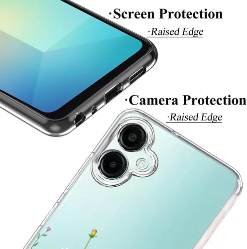 Miniatura 2 de Unov Funda diseñada para Galaxy A06 4G, funda transparente con [patrón antideslizante en relieve], protección delgada a prueba de golpes
