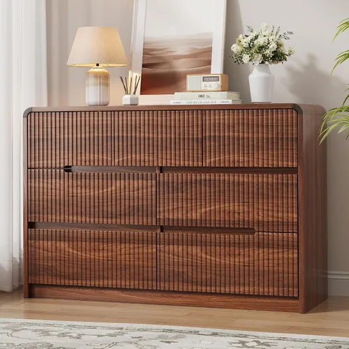 Miniatura 15 de OtterOasis Cómoda de madera negra para dormitorio, 5 cajones para almacenamiento de ropa, cómoda moderna con cajones anchos, cajones anchos