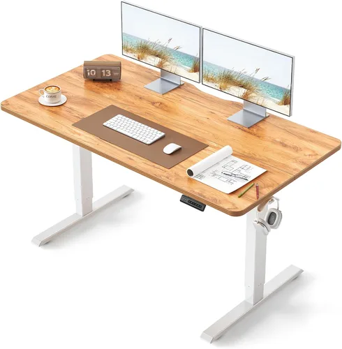 Miniatura 33 de BANTI Escritorio de pie de 48 × 24 pulgadas, ergonómico, altura eléctrica ajustable, para sentarse y ponerse de pie, escritorio de oficina para Arce