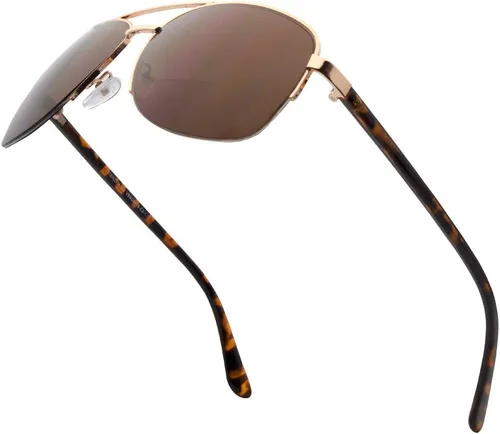 VITENZI Anzio - Gafas de sol bifocales para hombres y mujeres, cuadrados, para lectura de aviador, lentes tintados al sol con lectores
