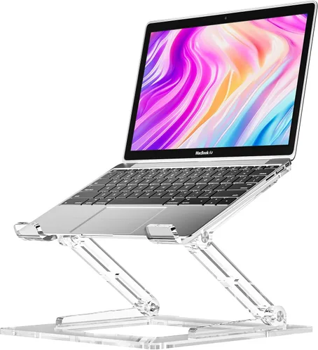Soporte para laptop para escritorio, elevador portátil de acrílico para laptop, soporte ergonómico ajustable para computadora portátil MacBook Air
